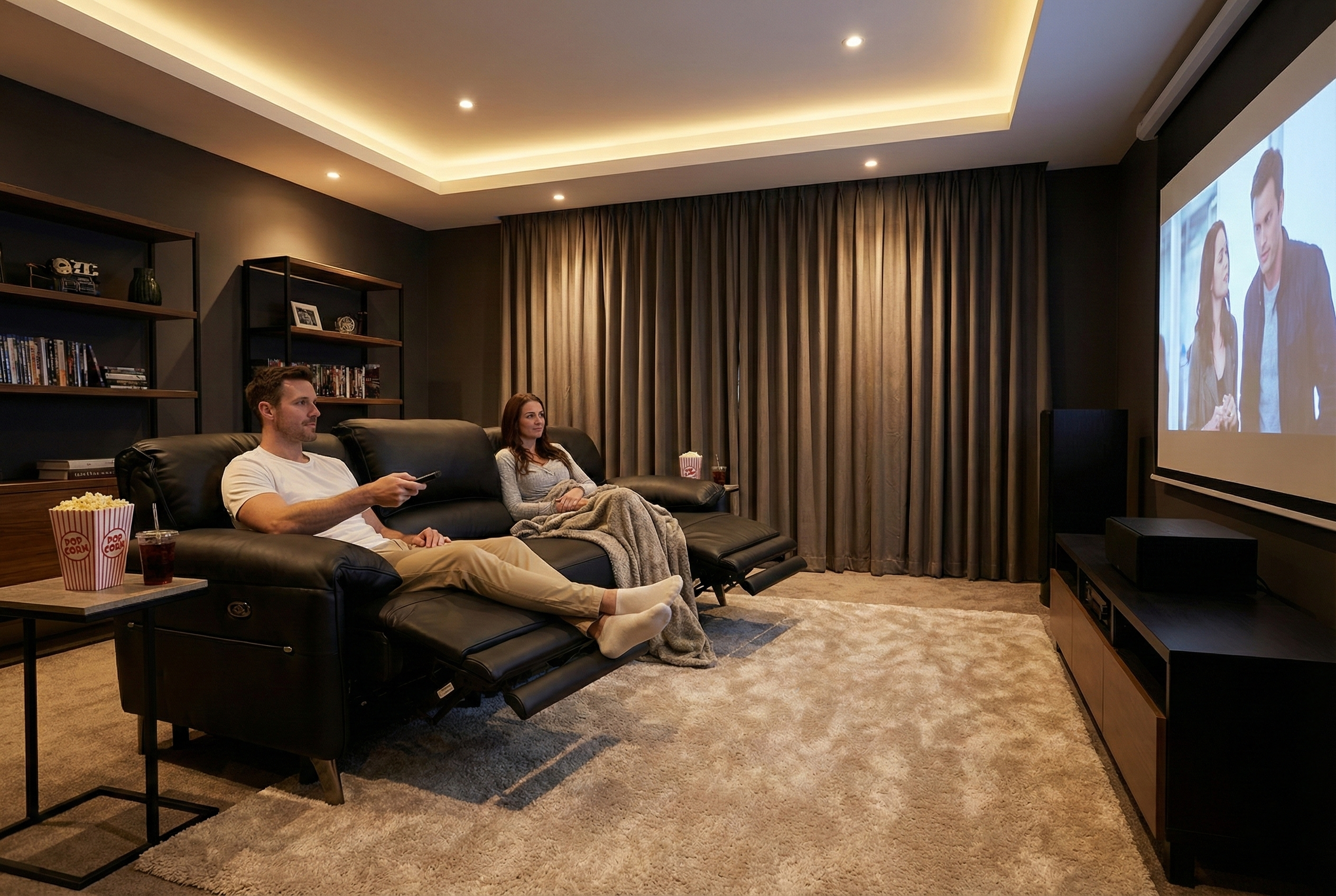 Ghế sofa thư giãn 3 chỗ ngồi có chức năng thư giãn điều khiển điện